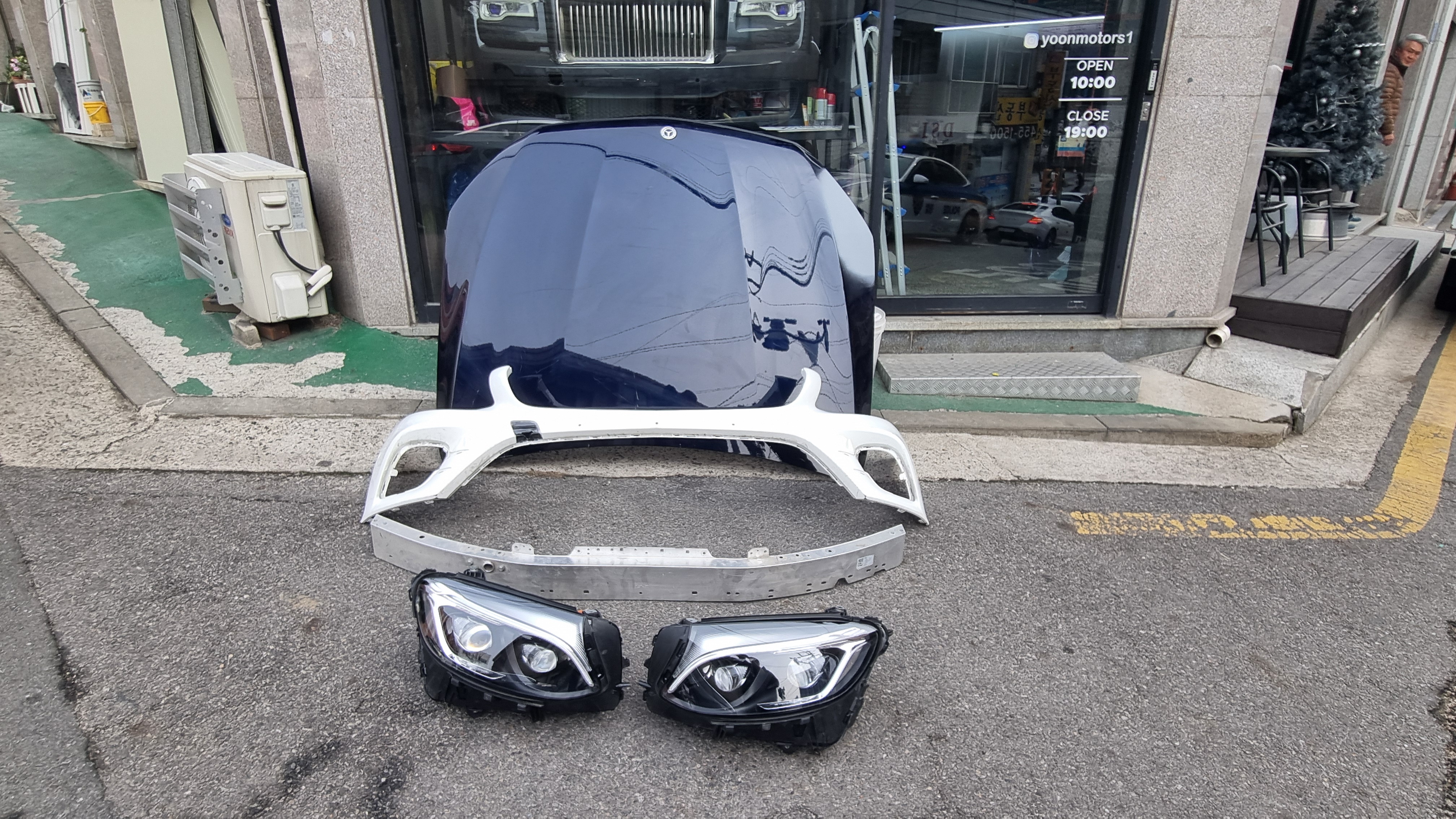 벤츠 GLC 253 앞범퍼 본넷 전레일 헤드라이트